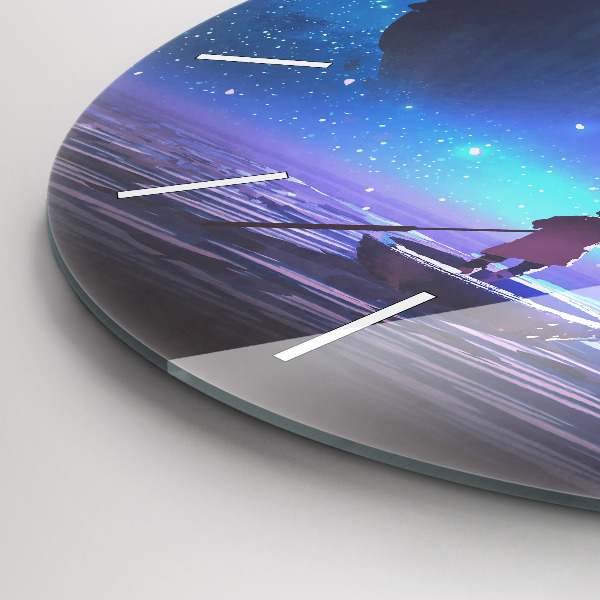 Kerek fali üvegóra Fantasy vitorlás hajó