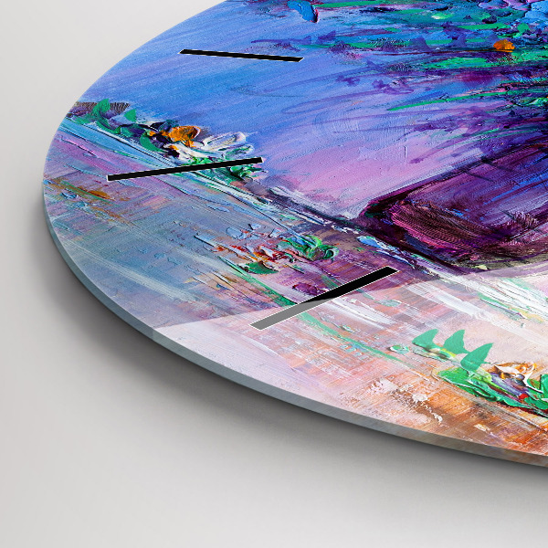 Kerek fali üvegóra Virágok egy vázában