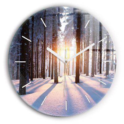 Kerek fali üvegóra Sunset Forest