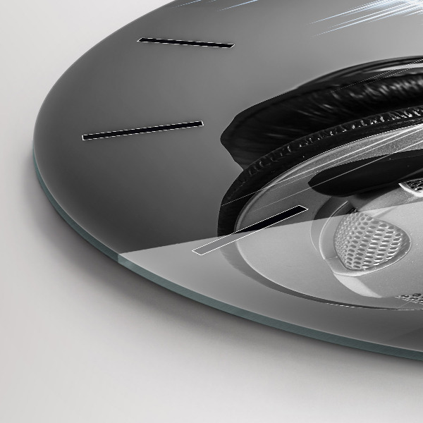 Kerek fali üvegóra Mikrofon és fejhallgató