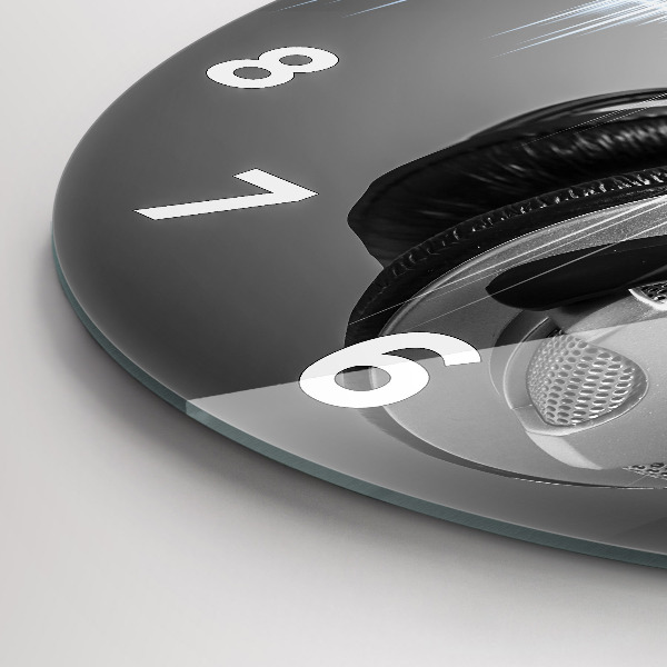 Kerek fali üvegóra Mikrofon és fejhallgató