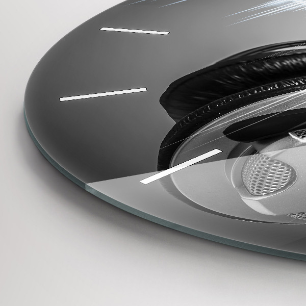 Kerek fali üvegóra Mikrofon és fejhallgató