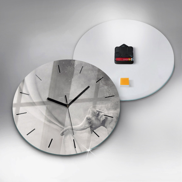 Kerek fali üvegóra Elefánt