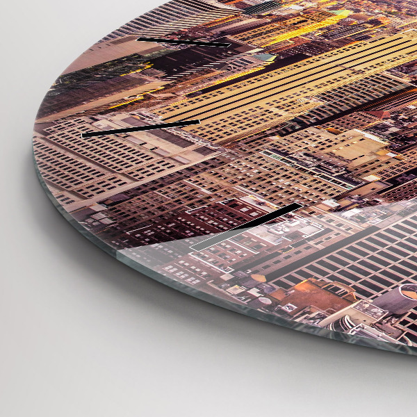 Kerek fali üvegóra Naplemente New York