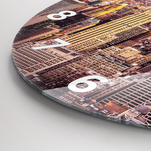 Kerek fali üvegóra Naplemente New York