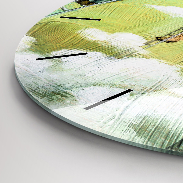 Kerek fali üvegóra Emberek a létrán