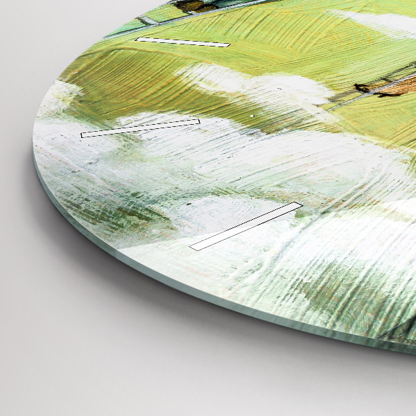 Kerek fali üvegóra Emberek a létrán