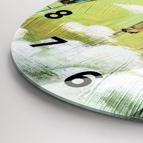 Kerek fali üvegóra Emberek a létrán