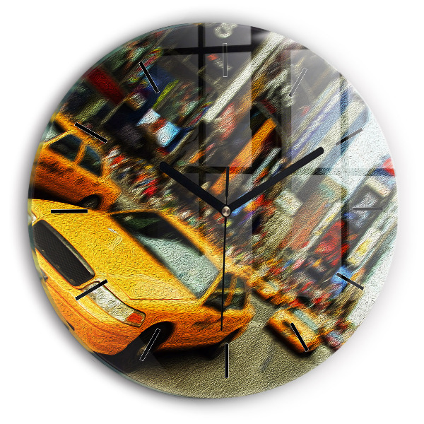 Kerek fali üvegóra New York-i taxik