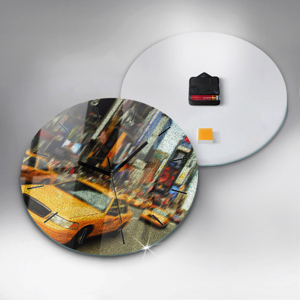Kerek fali üvegóra New York-i taxik