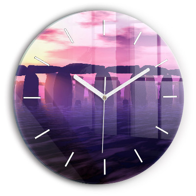 Kerek fali üvegóra Naplemente Stonehenge-ben