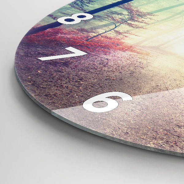 Kerek fali üvegóra Őszi út Erdei Köd