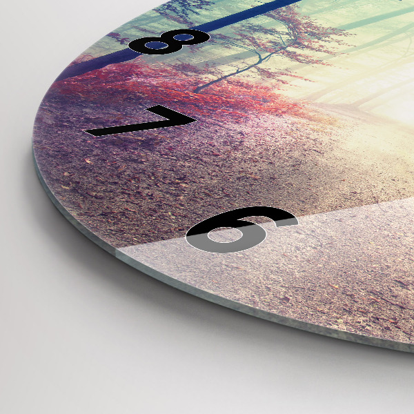 Kerek fali üvegóra Őszi út Erdei Köd