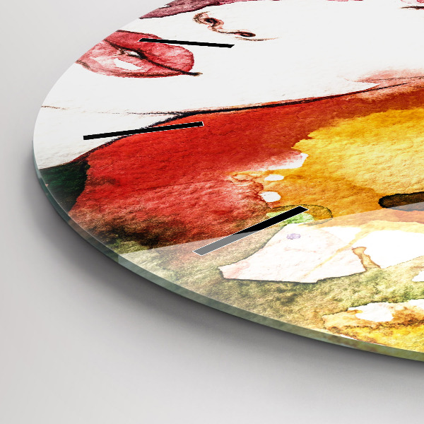 Kerek fali üvegóra Színes portré egy nőről