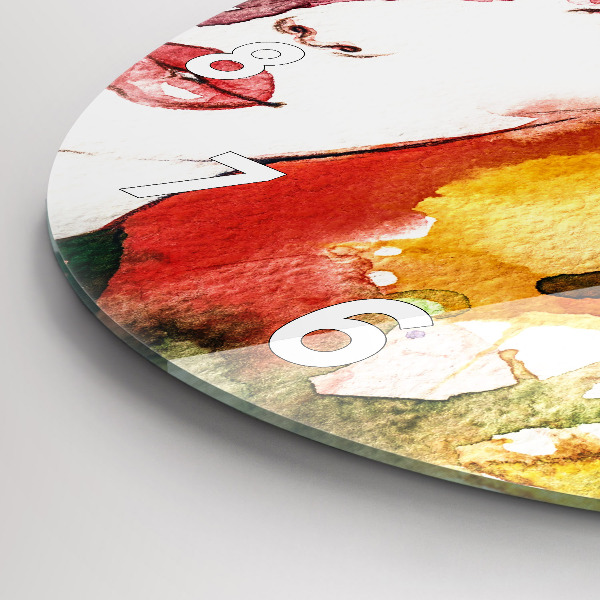 Kerek fali üvegóra Színes portré egy nőről