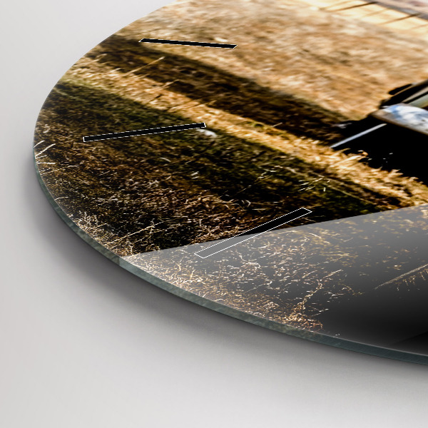 Kerek fali üvegóra Régi autók