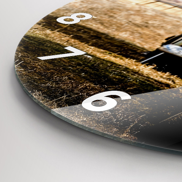 Kerek fali üvegóra Régi autók