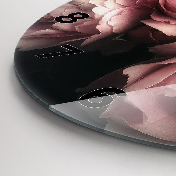 Kerek fali üvegóra Rózsaszín rózsa csokor