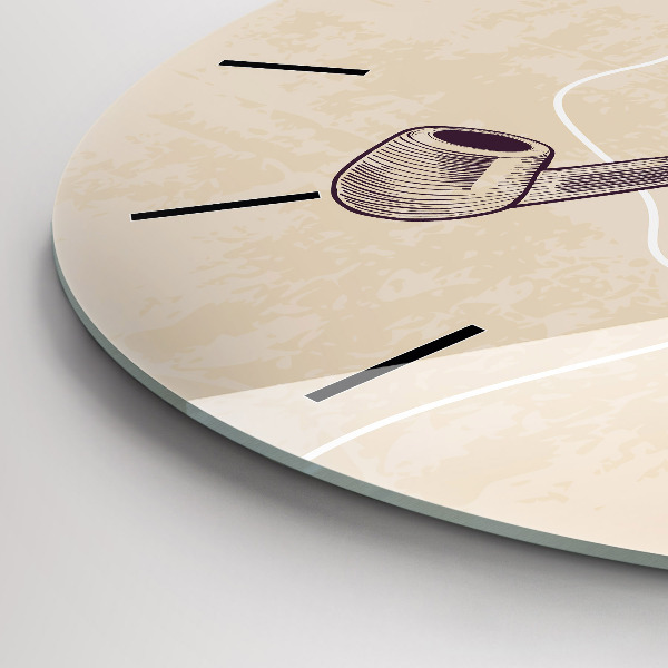 Kerek fali üvegóra Férfi pipával