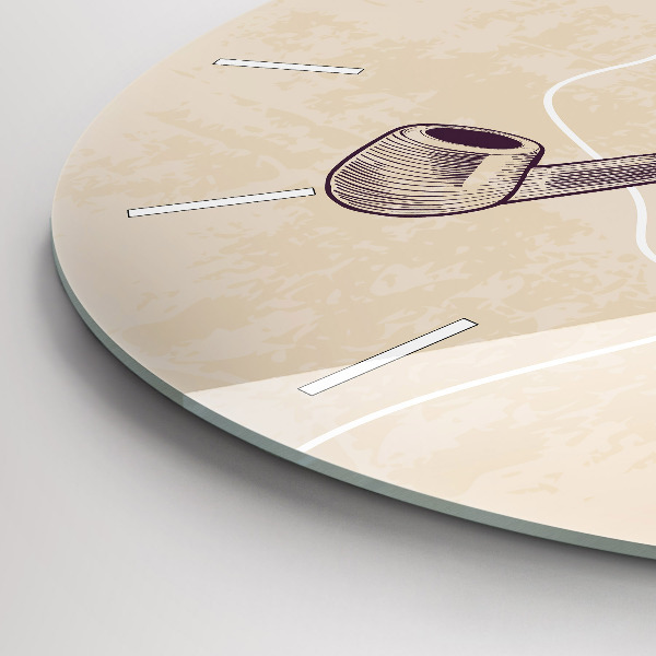 Kerek fali üvegóra Férfi pipával