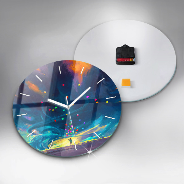 Kerek fali üvegóra Baba és léggömbök