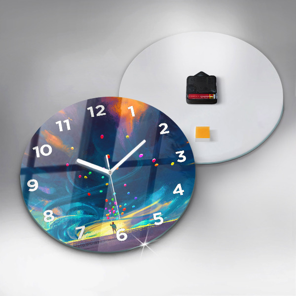 Kerek fali üvegóra Baba és léggömbök