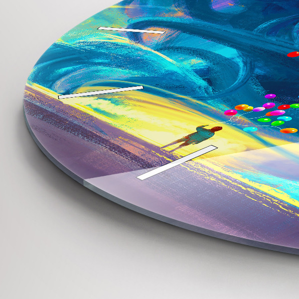 Kerek fali üvegóra Baba és léggömbök