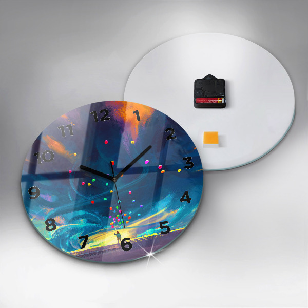 Kerek fali üvegóra Baba és léggömbök