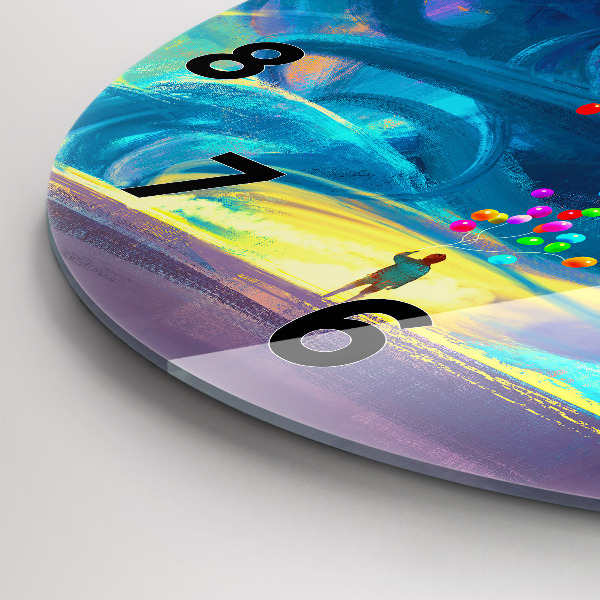 Kerek fali üvegóra Baba és léggömbök