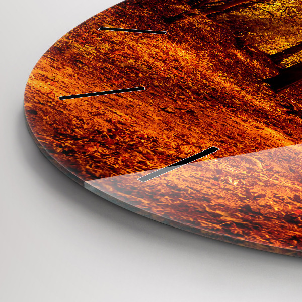 Kerek fali üvegóra Erdei táj a napon