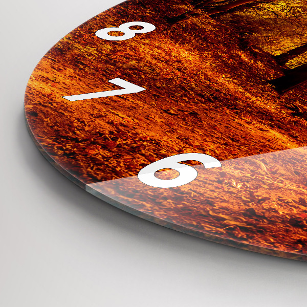 Kerek fali üvegóra Erdei táj a napon