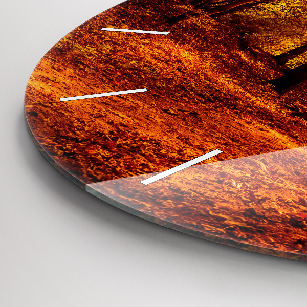 Kerek fali üvegóra Erdei táj a napon