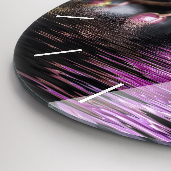 Kerek fali üvegóra Orchidea virág a vízen