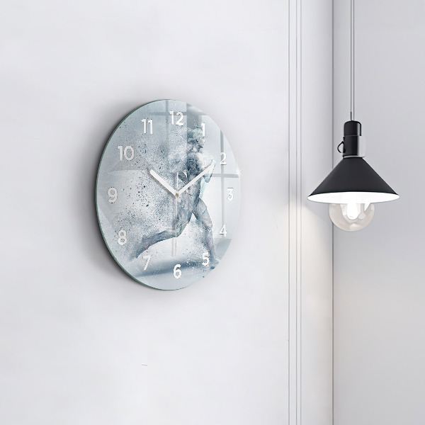 Kerek fali üvegóra Futó ember