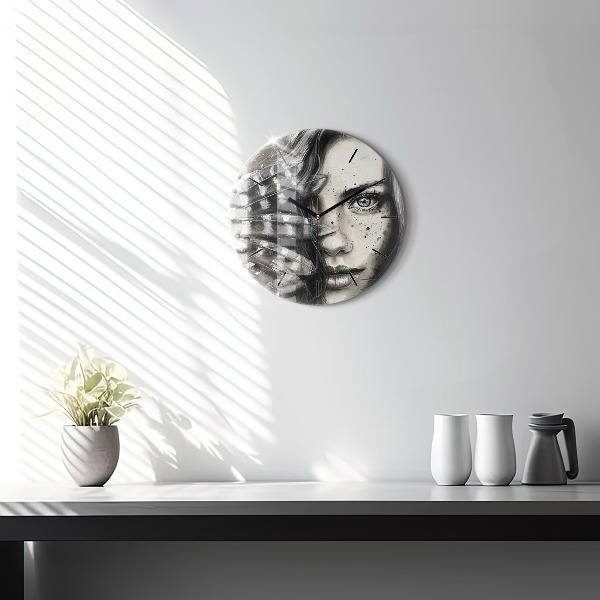 Kerek fali üvegóra Festett portré