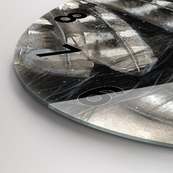 Kerek fali üvegóra Festett portré