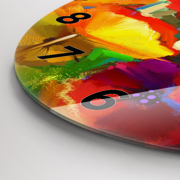 Kerek fali üvegóra Színes pipacsok