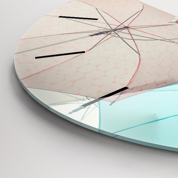 Kerek fali üvegóra Pasztell színű esernyők