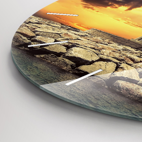 Kerek fali üvegóra Világítótorony a vízen