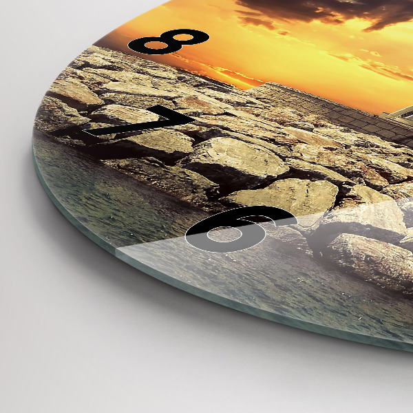 Kerek fali üvegóra Világítótorony a vízen