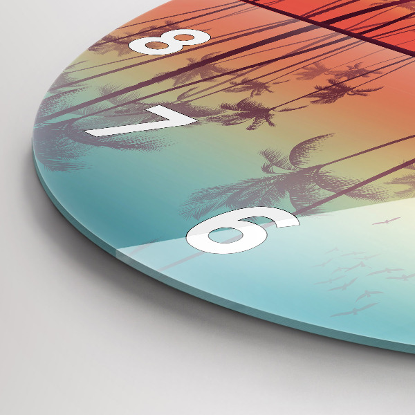 Kerek fali üvegóra Trópusi pálmafák