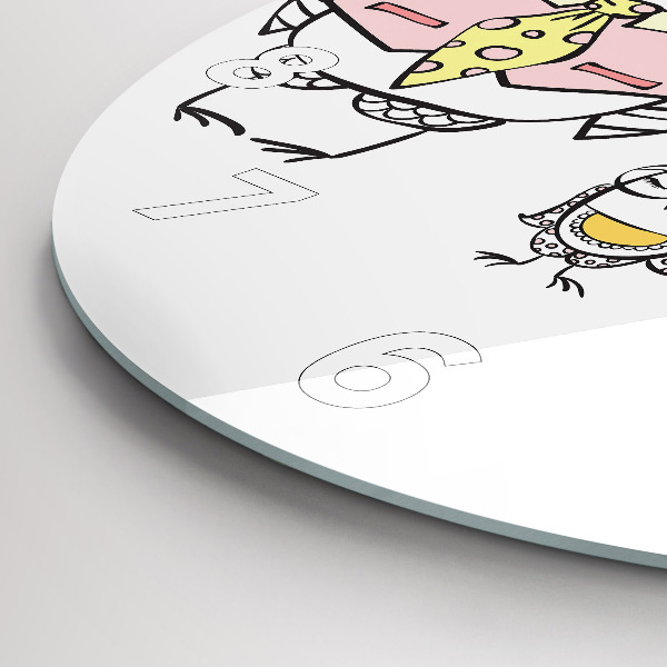 Kerek fali üvegóra Vintage bagoly poszter