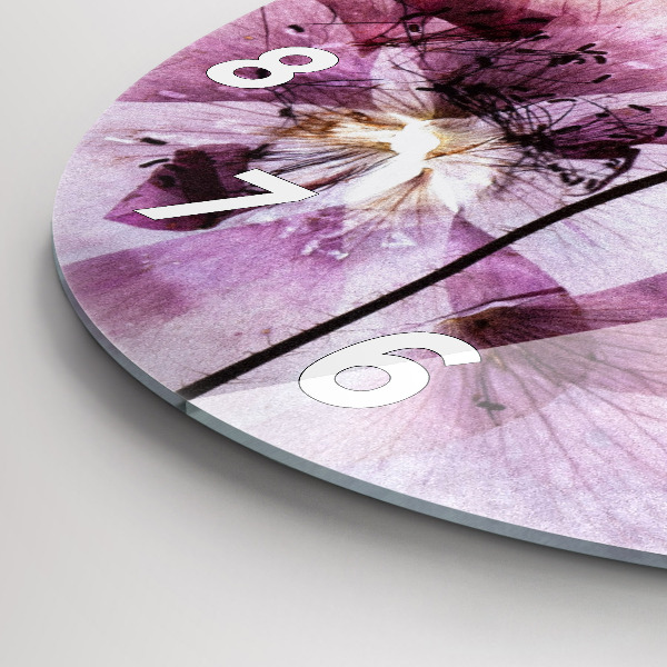 Kerek fali üvegóra Száraz mák virágok