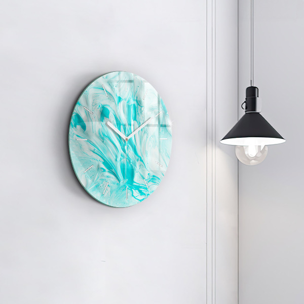 Kerek fali üvegóra Kék absztrakció