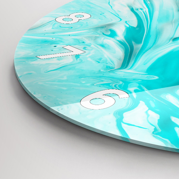 Kerek fali üvegóra Kék absztrakció