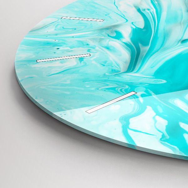 Kerek fali üvegóra Kék absztrakció