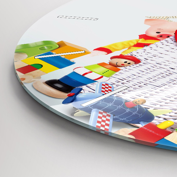 Kerek fali üvegóra Fonott kosár játékokkal