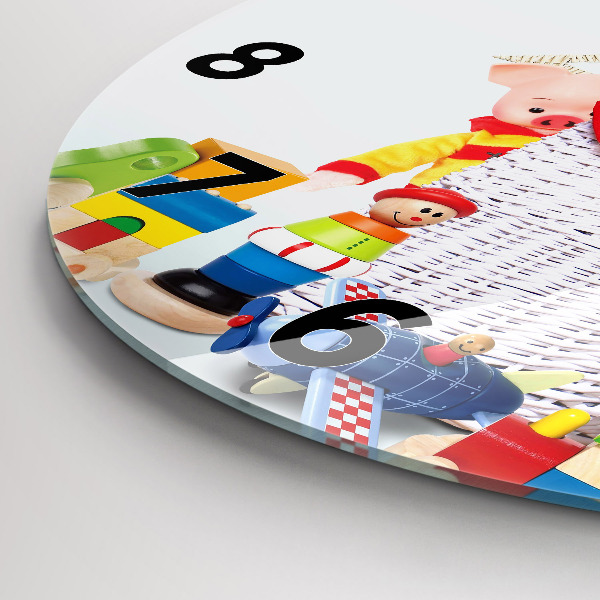 Kerek fali üvegóra Fonott kosár játékokkal