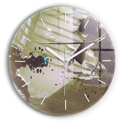 Kerek fali üvegóra Robot vs szamuráj harc