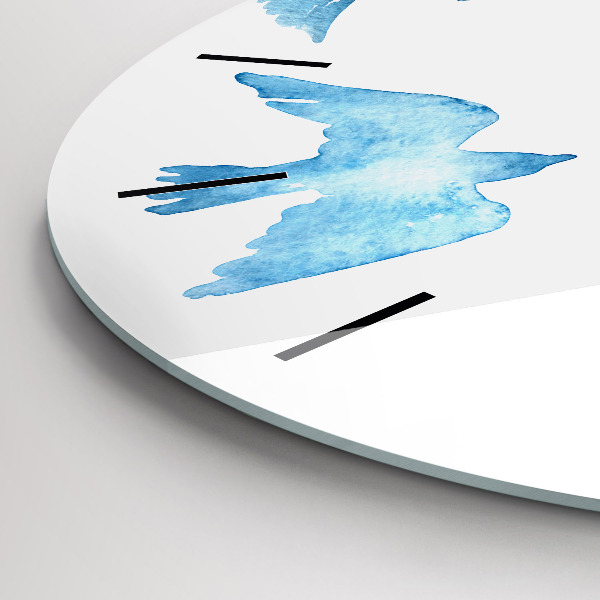 Kerek fali üvegóra Repülő kék madarak